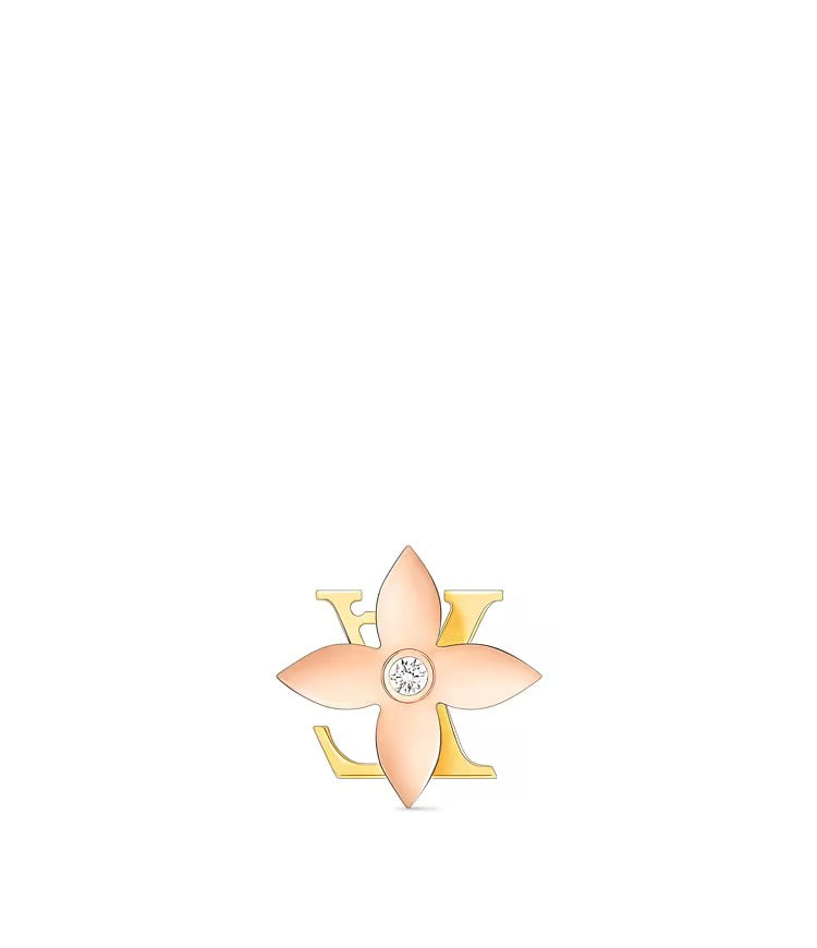 Idylle Blossom Reversible Stud, Pink And Yellow Gold And Diamond - Per Unit