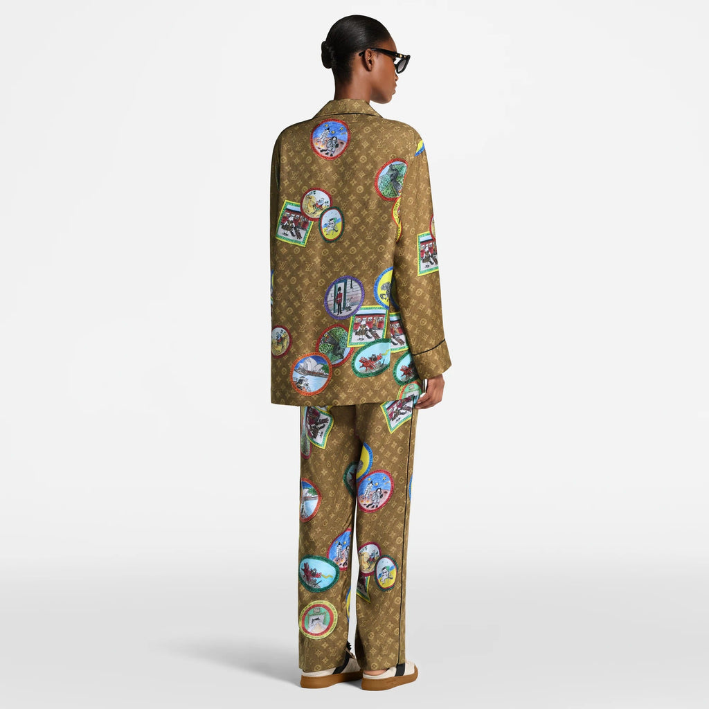 Monogram Cat Stamp Pajama Pants