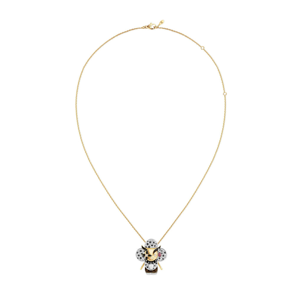 Vivienne Ox Pendant, 3 Golds, Lacquer, Diamonds & Colored Gemstones
