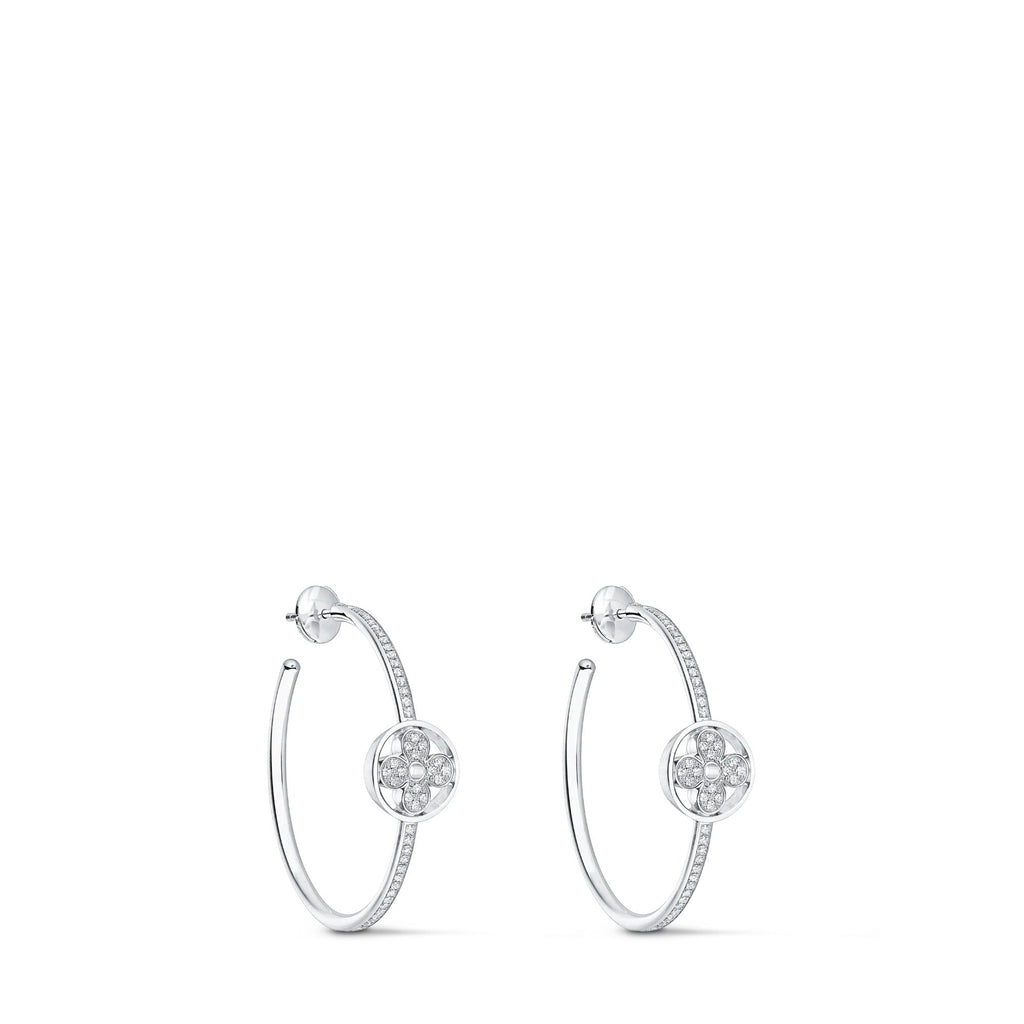 Idylle Blossom Hoops, White Gold And Diamonds