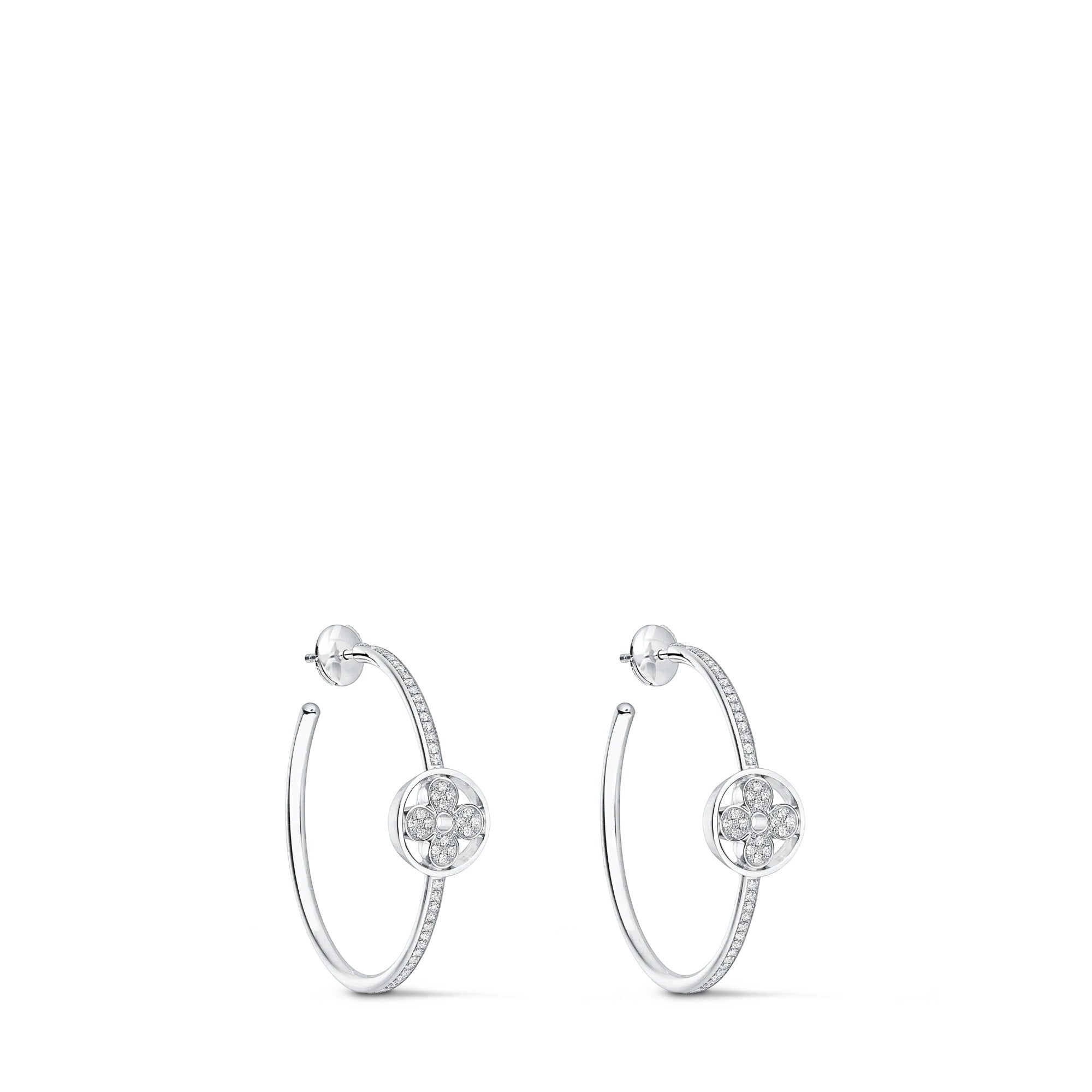 Idylle Blossom Hoops, White Gold And Diamonds