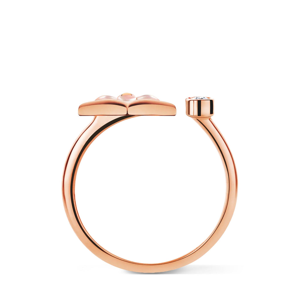 Color Blossom Mini Star Ring, Pink Gold, Pink Mother-of-Pearl and Diamond