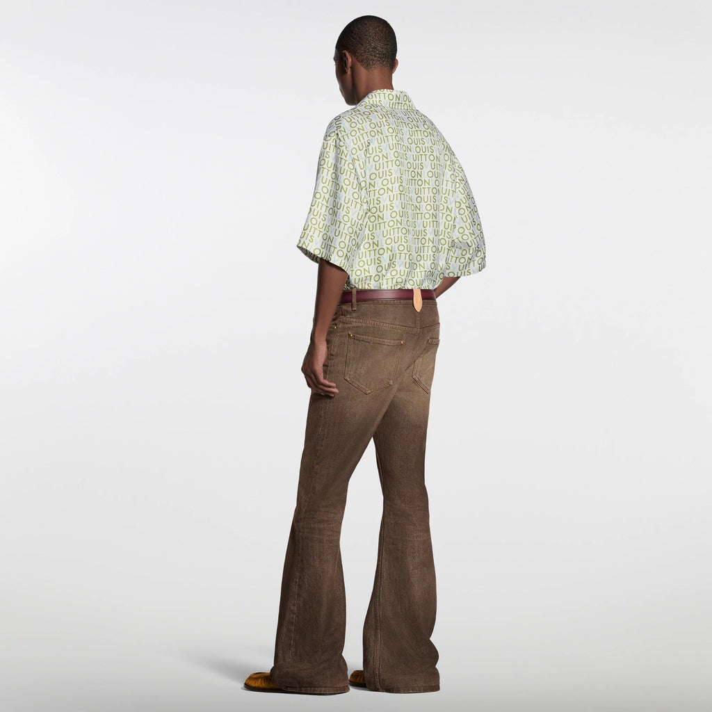 Short-Sleeved Printed Silk Shirt