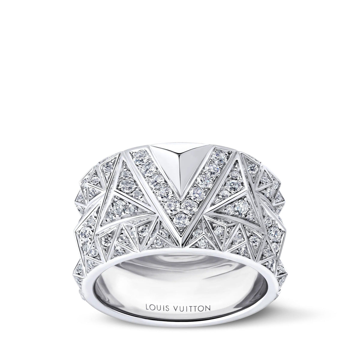 Pure V Ring, White Gold and Diamonds