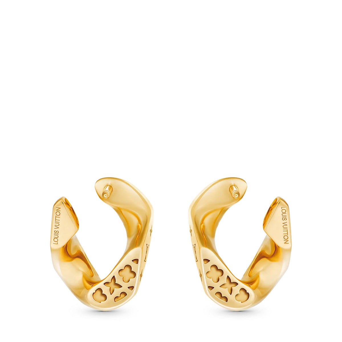 Cuban Chain Earrings, Yellow Gold and Diamonds