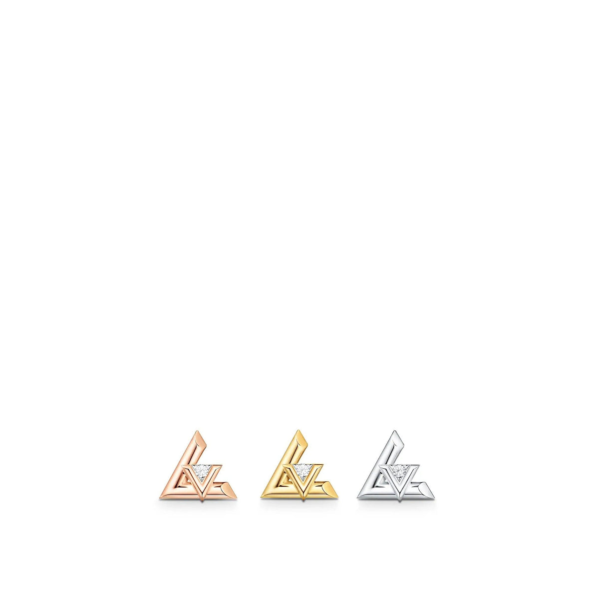 LV Volt One Stud, White Gold And Diamond - Per Unit
