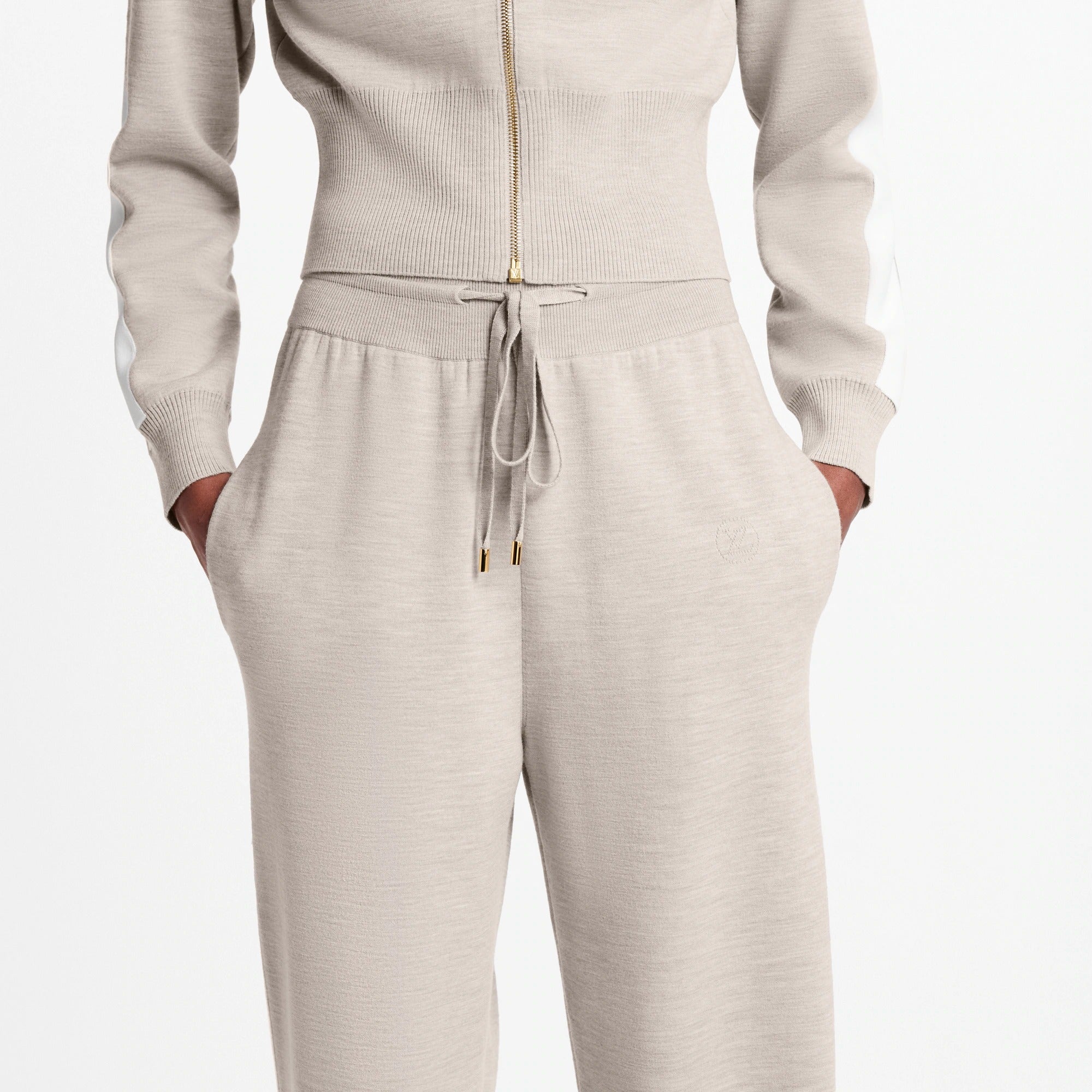 Stripe Accent Wide-Leg Jogging Pants