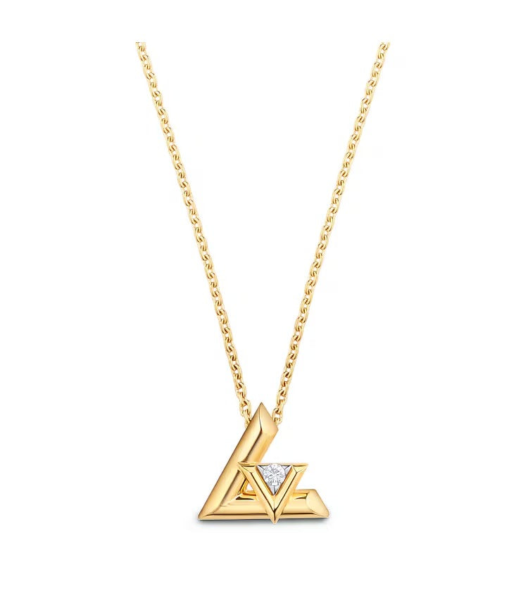 LV Volt One Small Pendant, Yellow Gold And Diamond