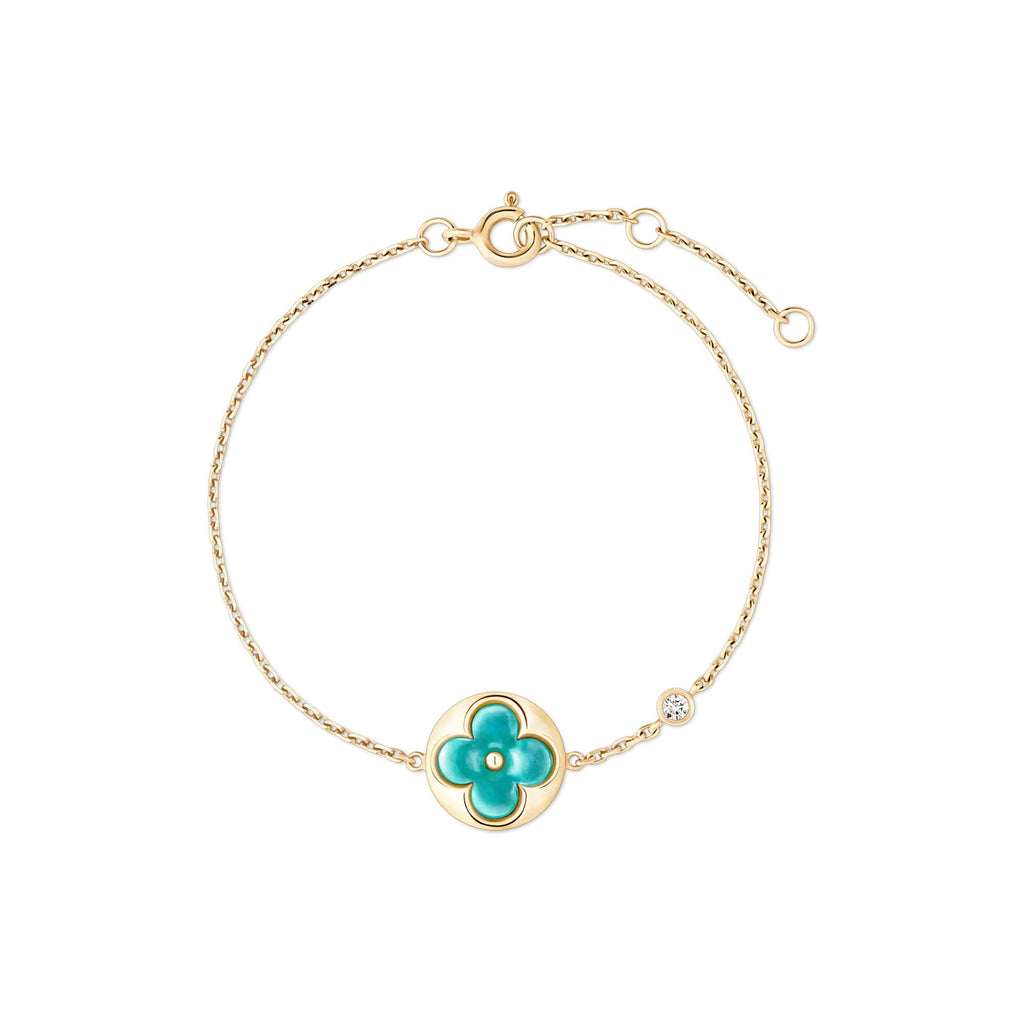 Color Blossom BB Sun Bracelet, Yellow Gold, Amazonite and Diamond