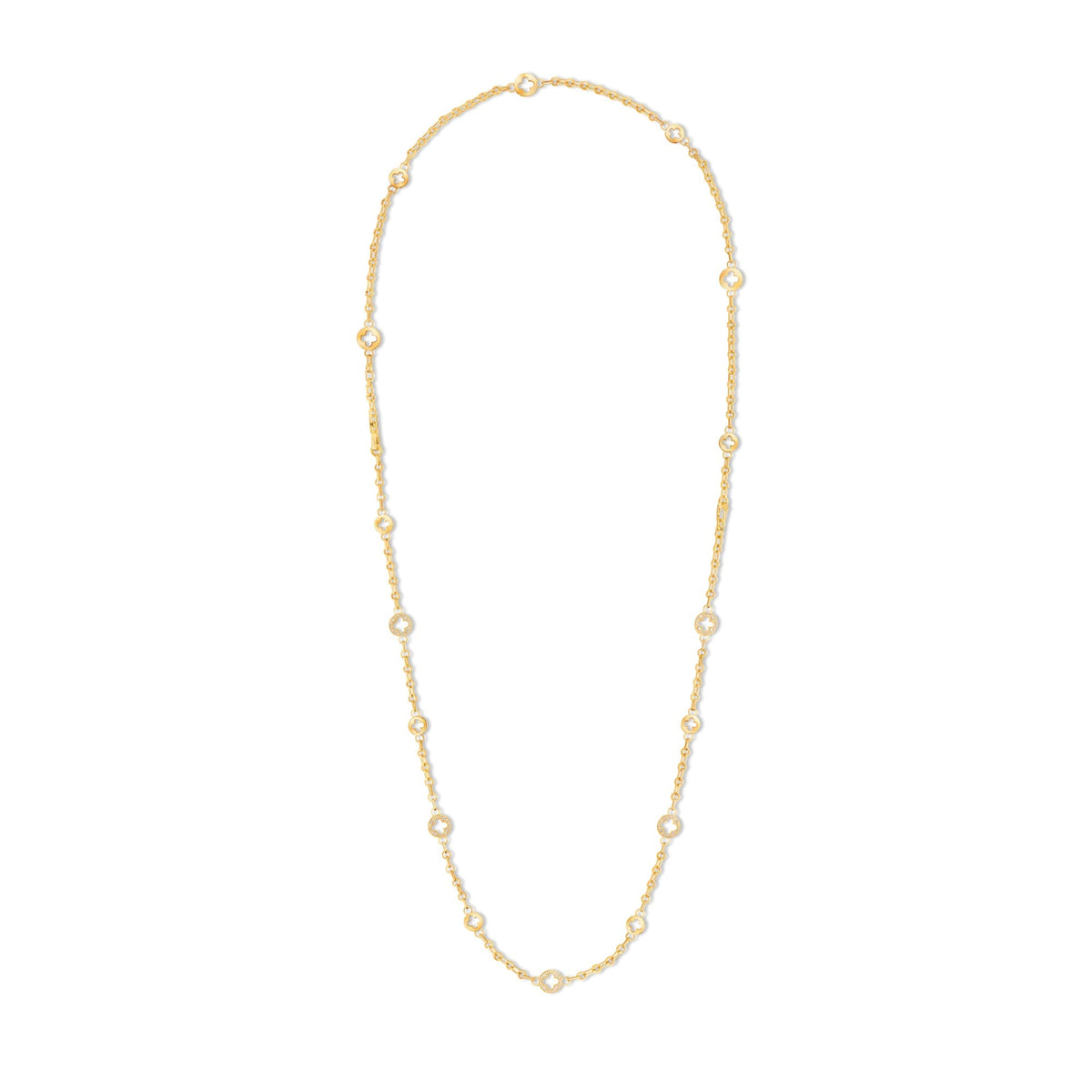 Empreinte Transformable Long Necklace, Yellow Gold and Diamonds