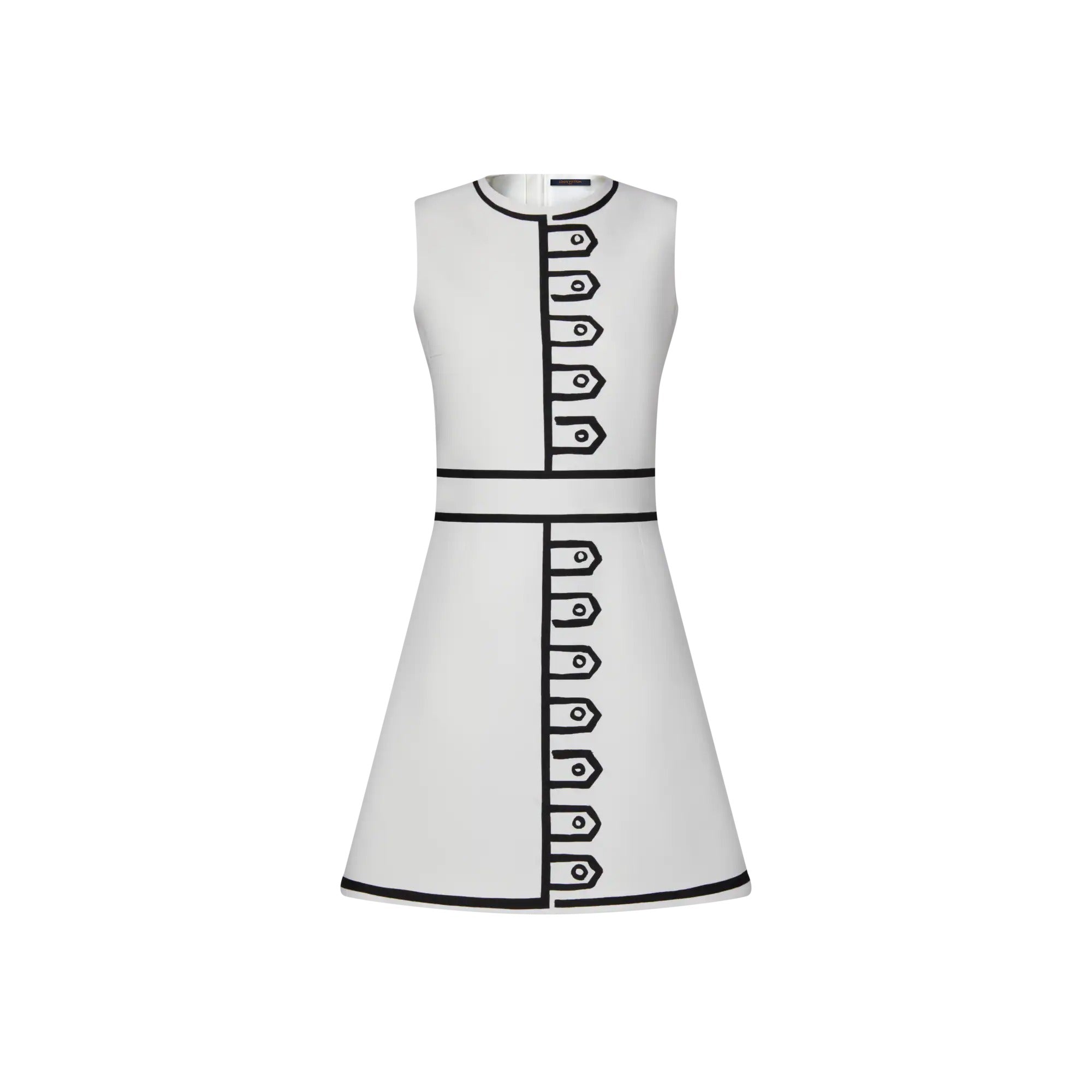 Outline Print Mikado Dress