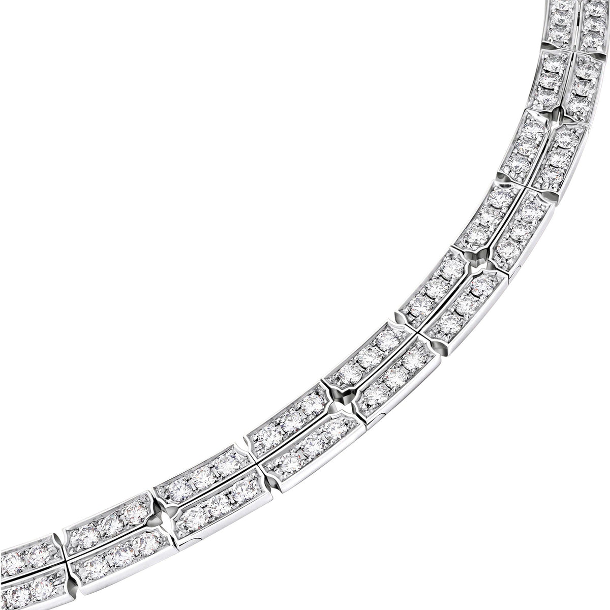 Tumbler Necklace, White Gold and Diamonds