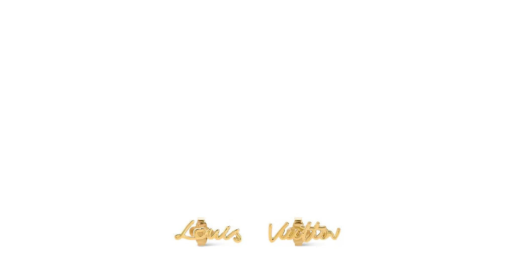 LV Script Stud Earrings