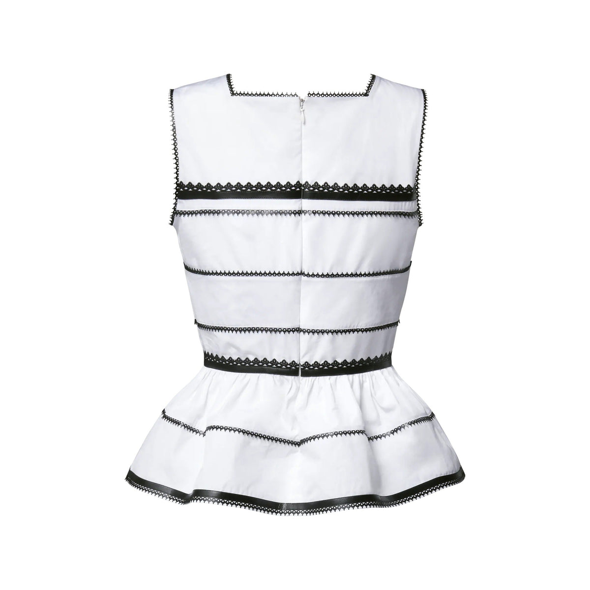 Graphic Lace Accent Peplum Top
