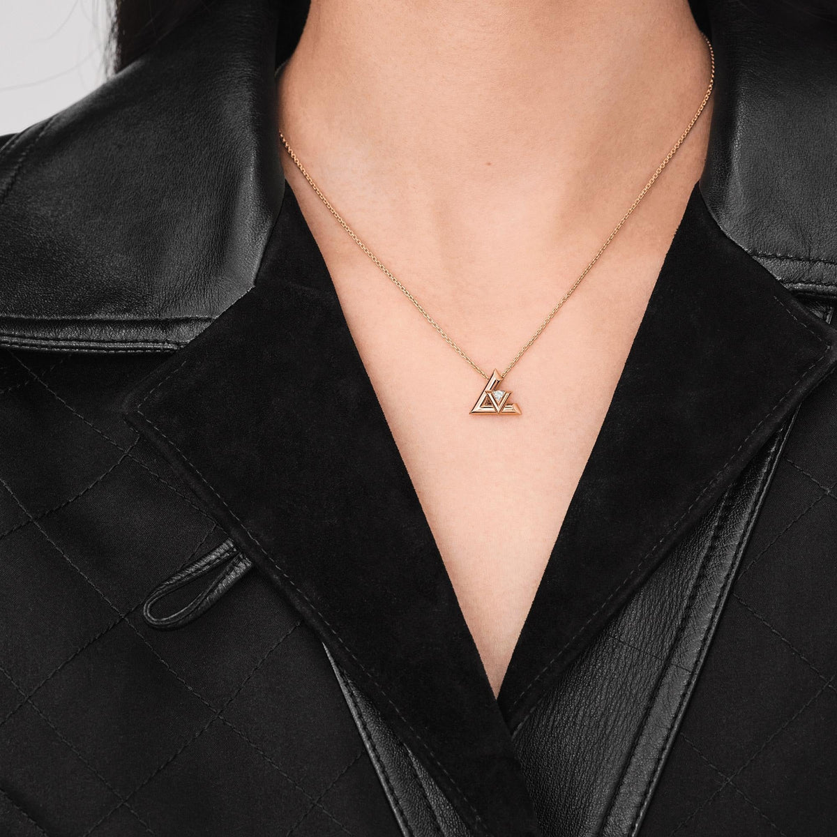 LV Volt One Small Pendant, Pink Gold And Diamond