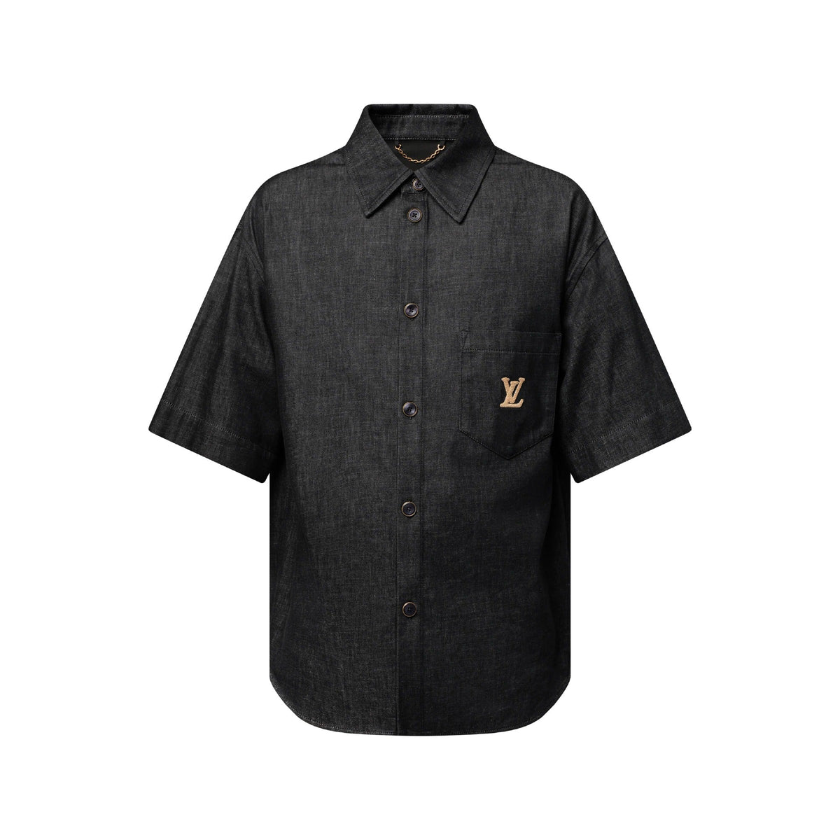 Short-Sleeved Chambray Shirt