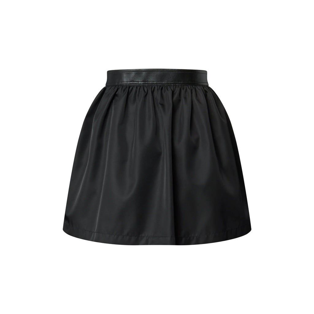 Leather Insert Mini Skirt