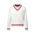 Preppy V-Neck Cable Pullover