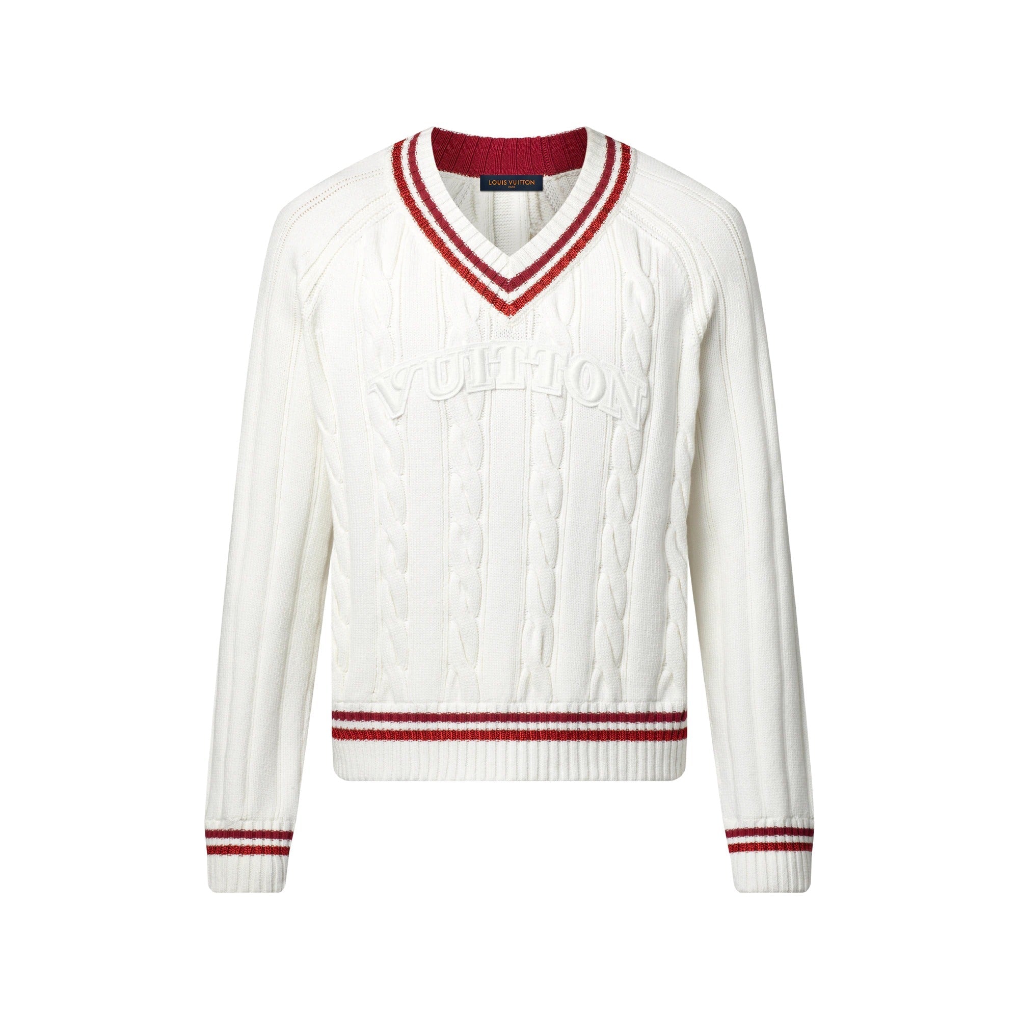 Preppy V-Neck Cable Pullover