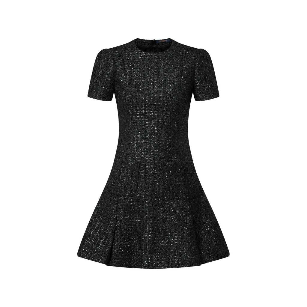 Lurex Tweed Box Pleat Dress