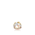 Idylle Blossom ring, 3 golds and diamonds