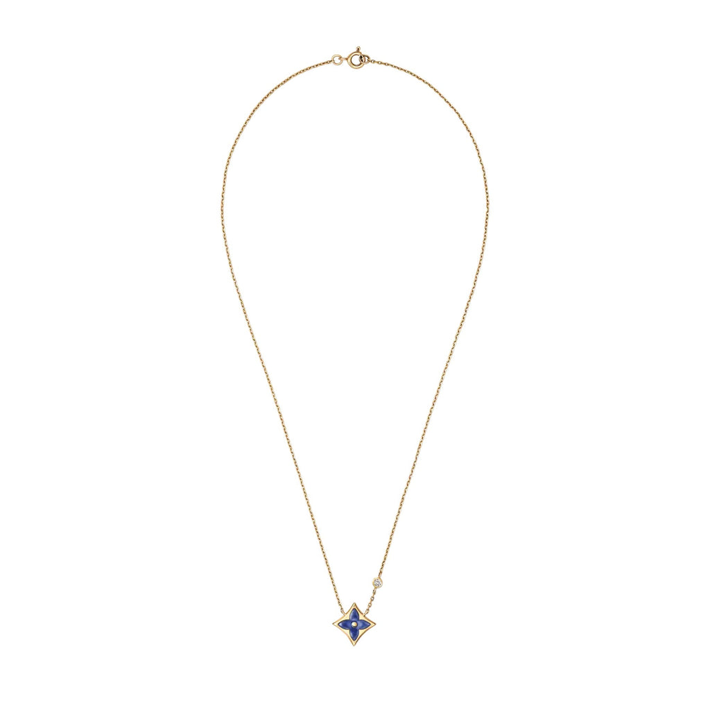 Color Blossom BB Star Pendant, Yellow Gold, Sodalite and Diamond
