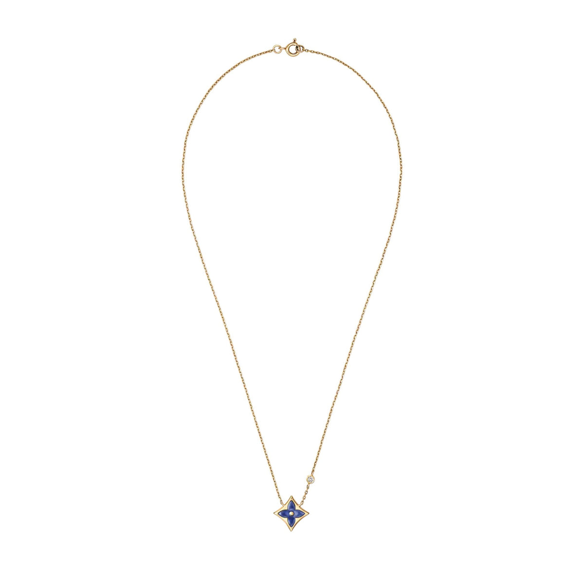 Color Blossom BB Star Pendant, Yellow Gold, Sodalite and Diamond
