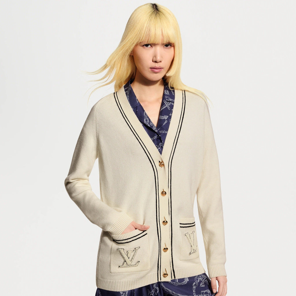 Contrast Accent Oversized Cardigan