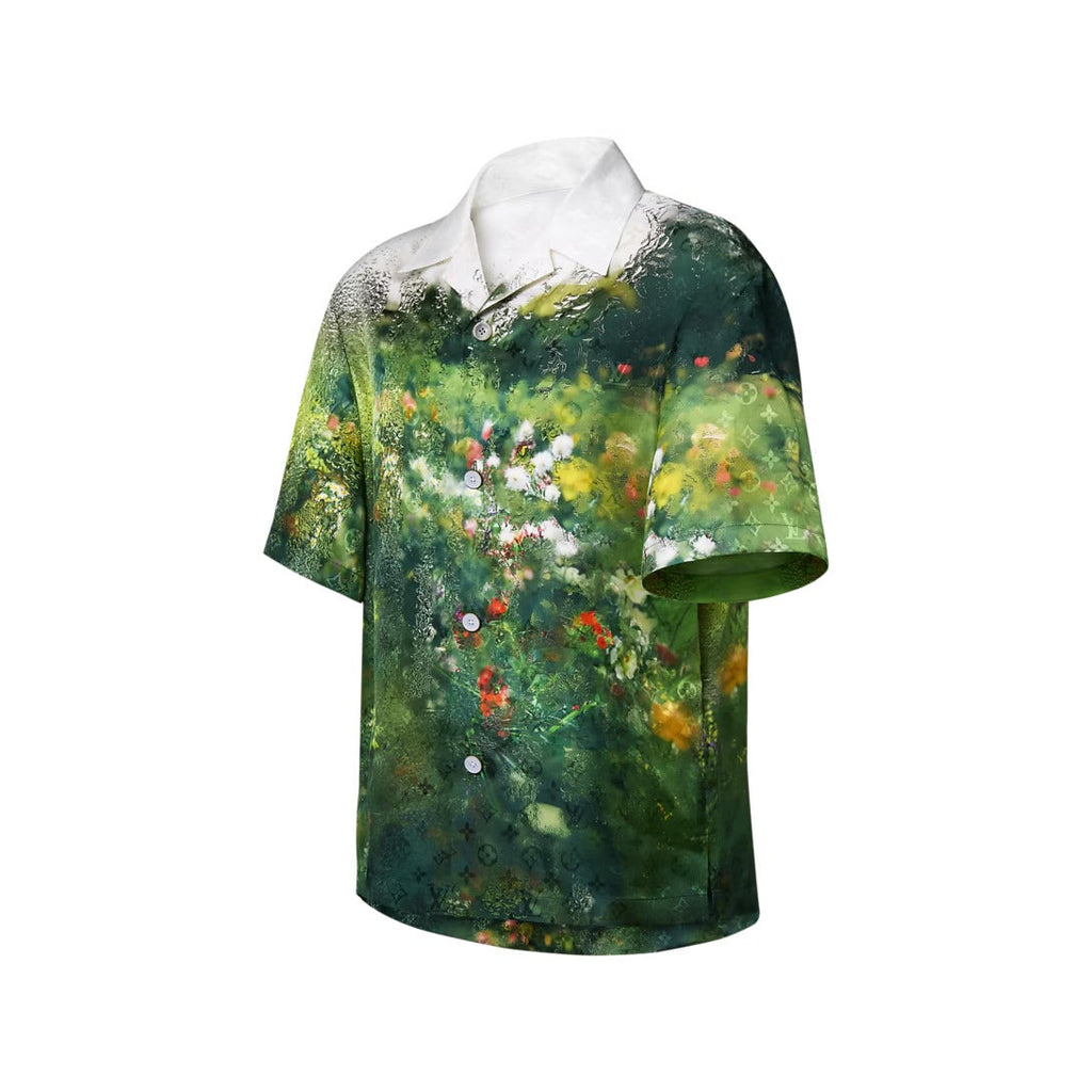 Monogram Silk Short-Sleeved Shirt