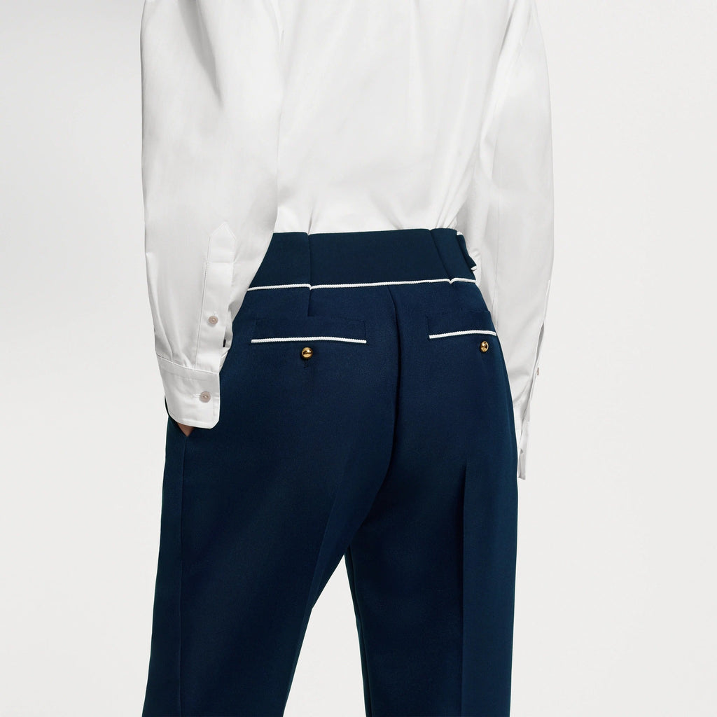Contrast Accent Tailored Pants
