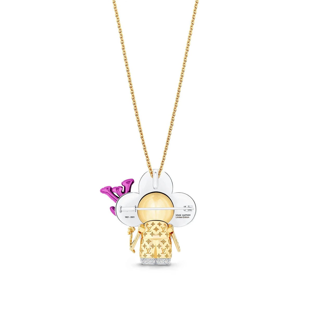 Vivienne Celebration Pendant, Yellow Gold, White Gold, Titanium, Diamonds and Colored Gemstones
