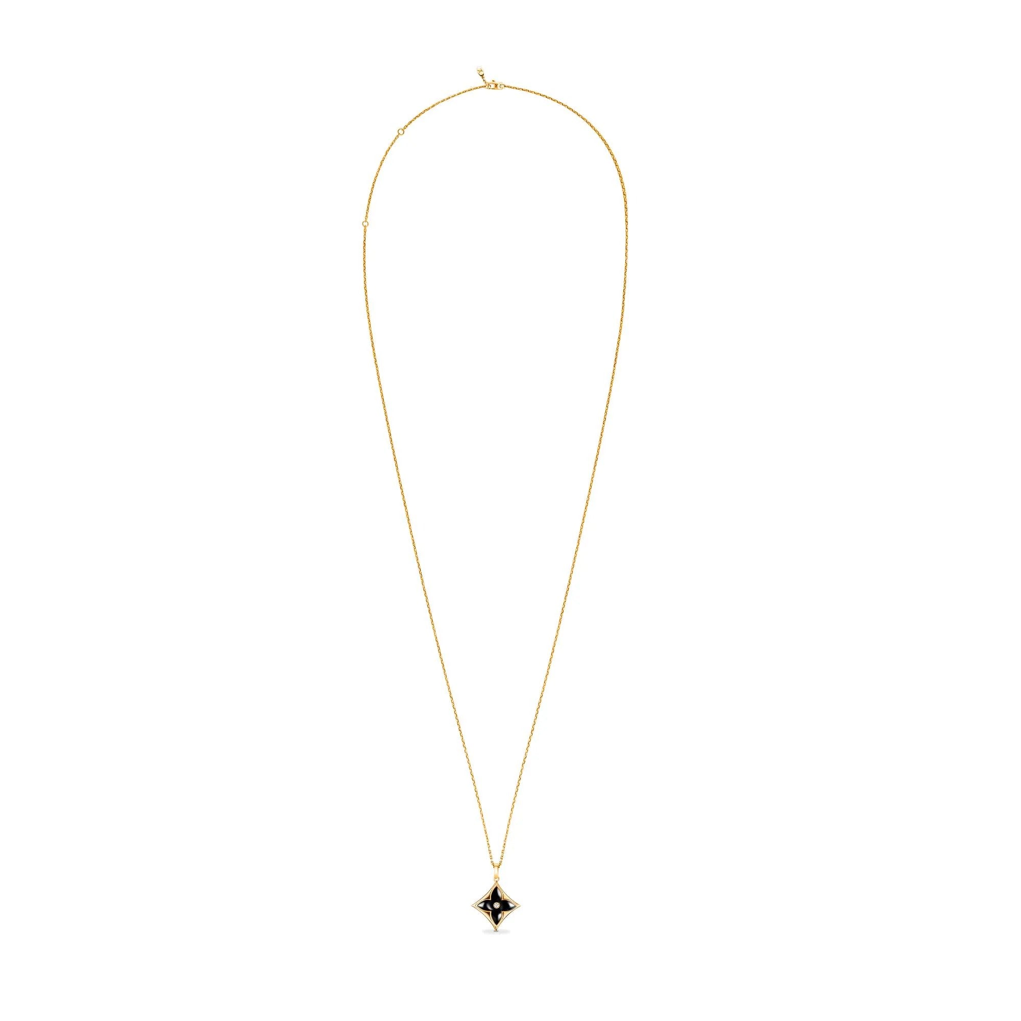 Color Blossom XL Star Medallion, Yellow Gold, Onyx and Diamond