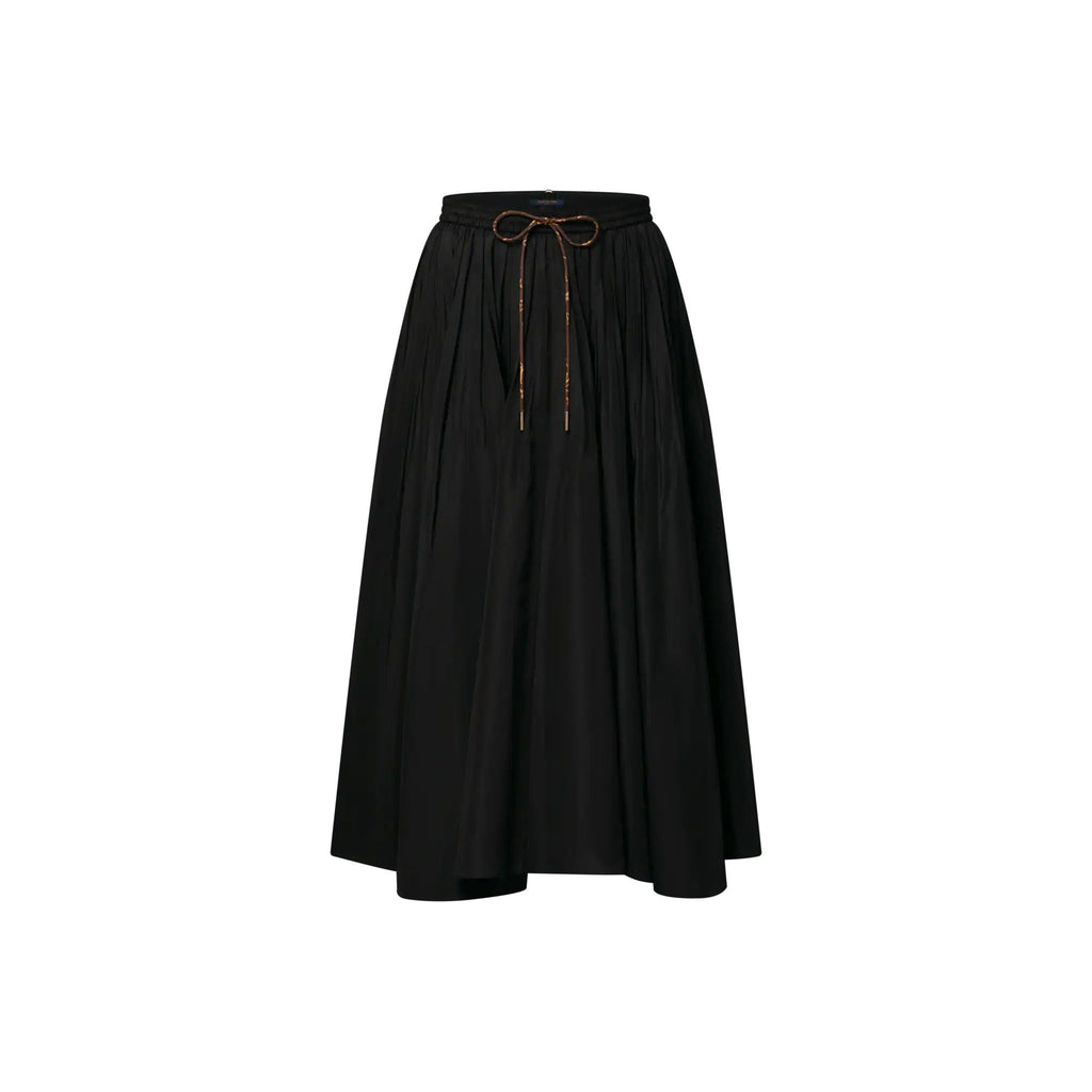 Drawstring Plissé Skirt