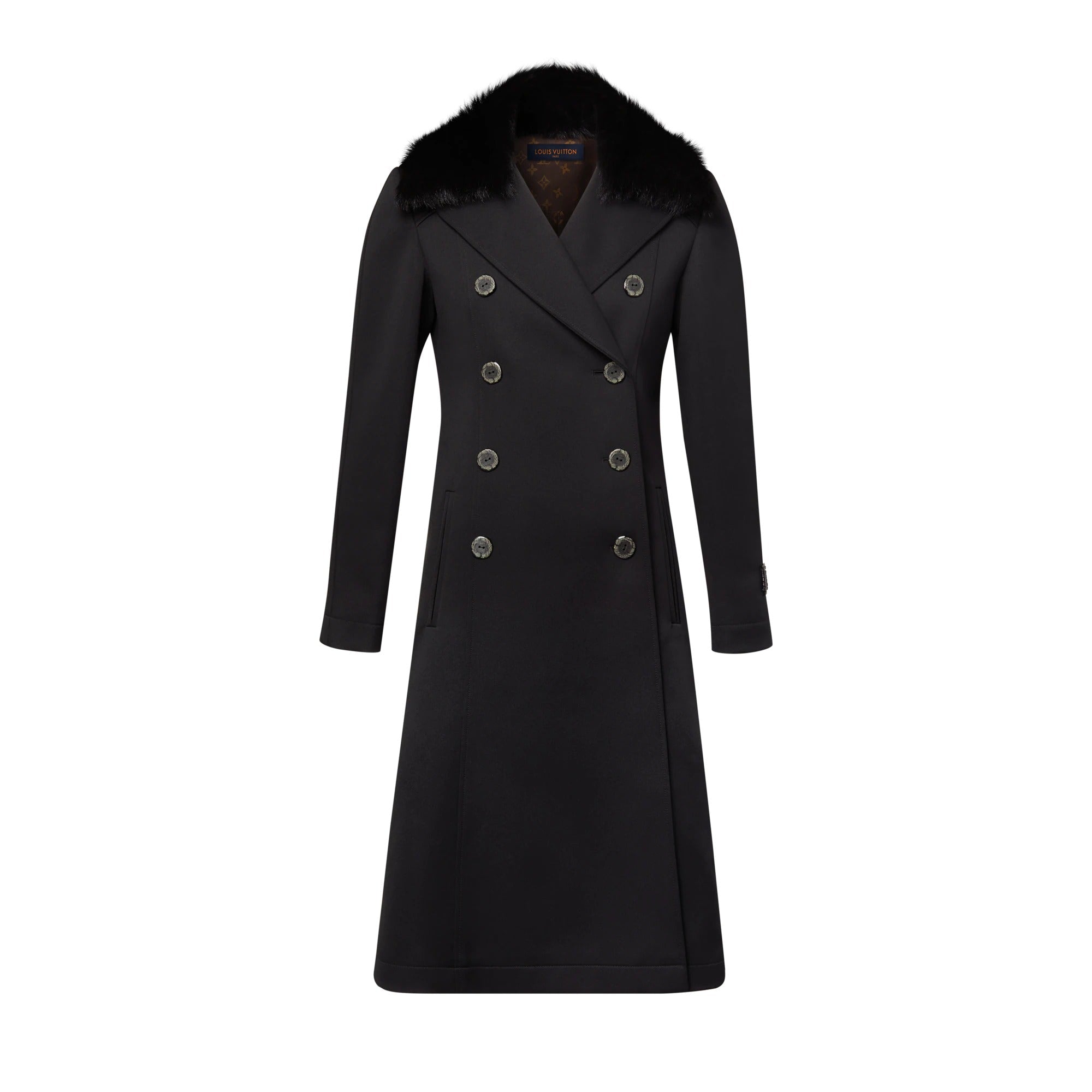 Removable Collar Rustic Button Coat