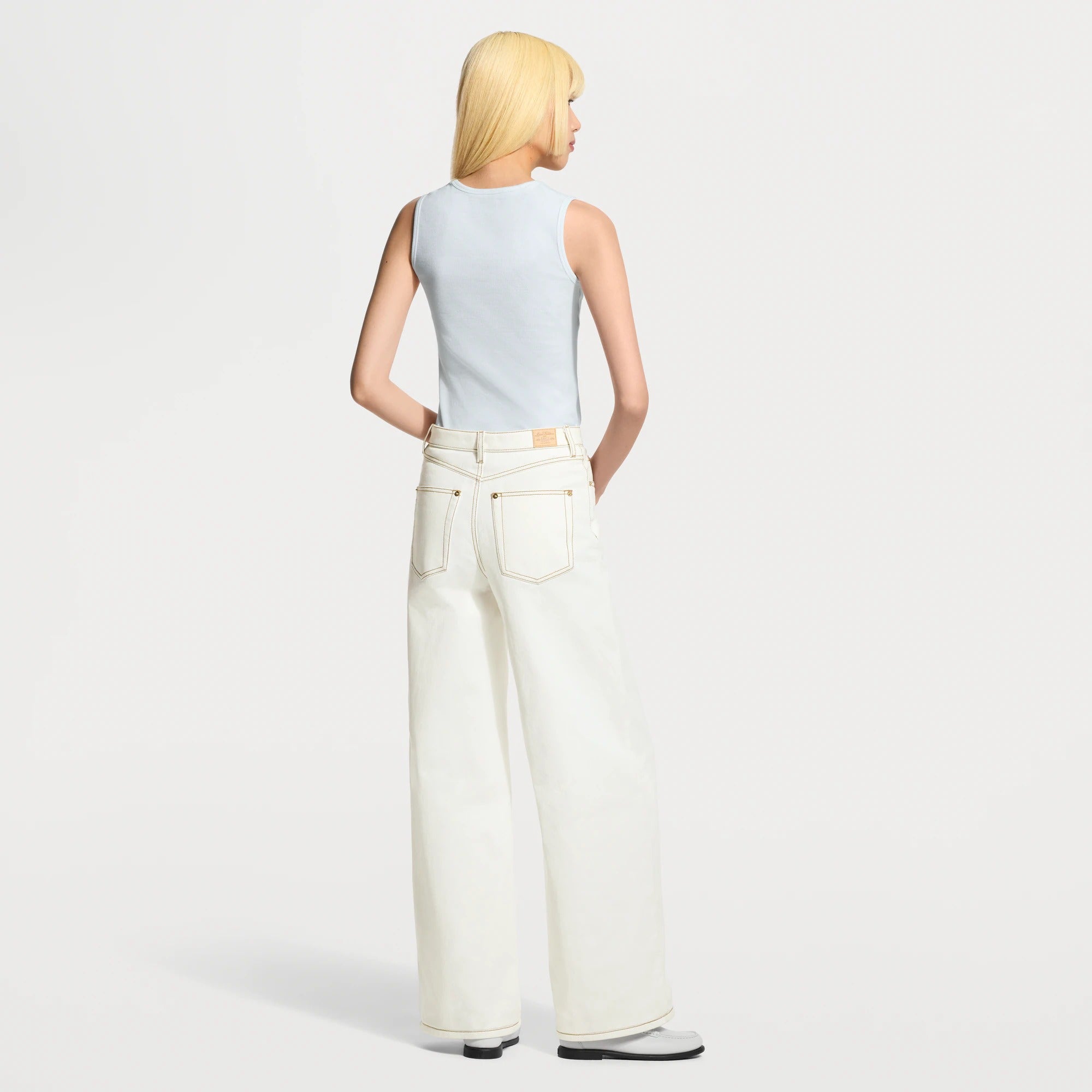 Contrast Stitch Utility Jeans