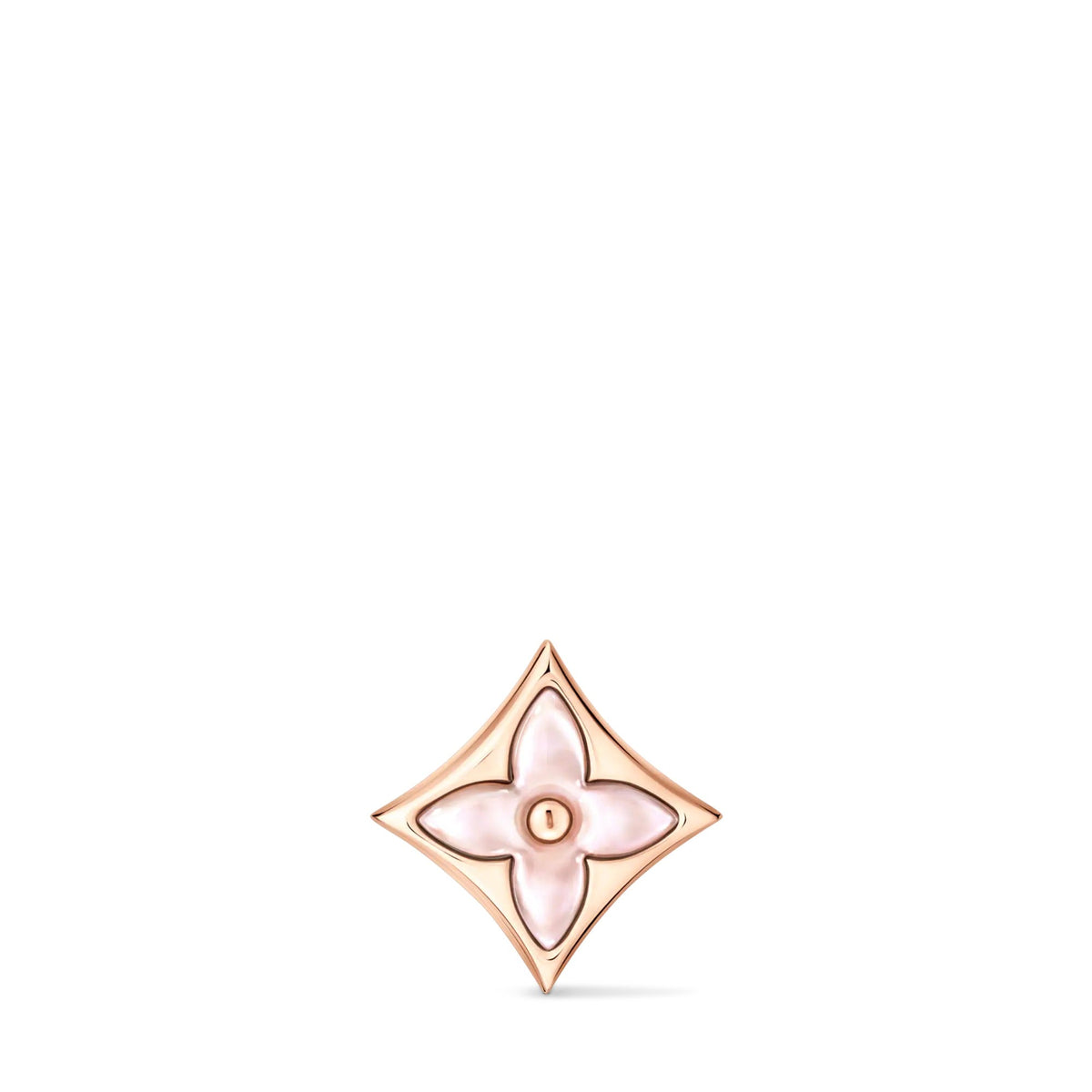 Color Blossom BB Star Ear Stud, Pink Gold and Pink Mother-of-Pearl - Per Unit