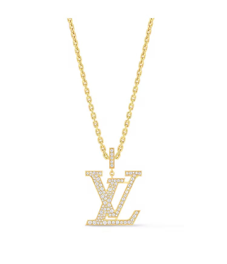 LV Medium Pendant, Yellow Gold And Diamonds