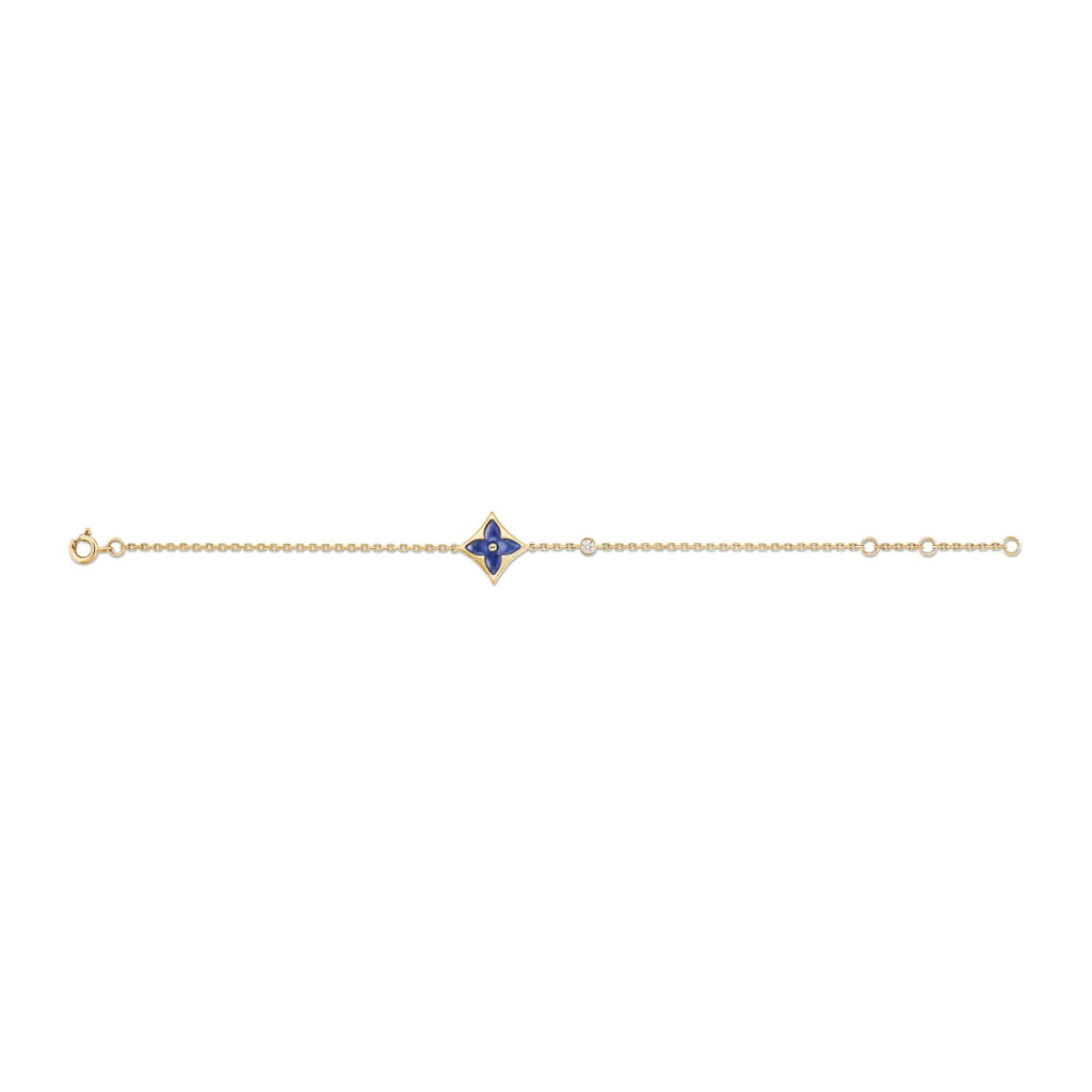 Color Blossom BB Star Bracelet, Yellow Gold, Sodalite and Diamond