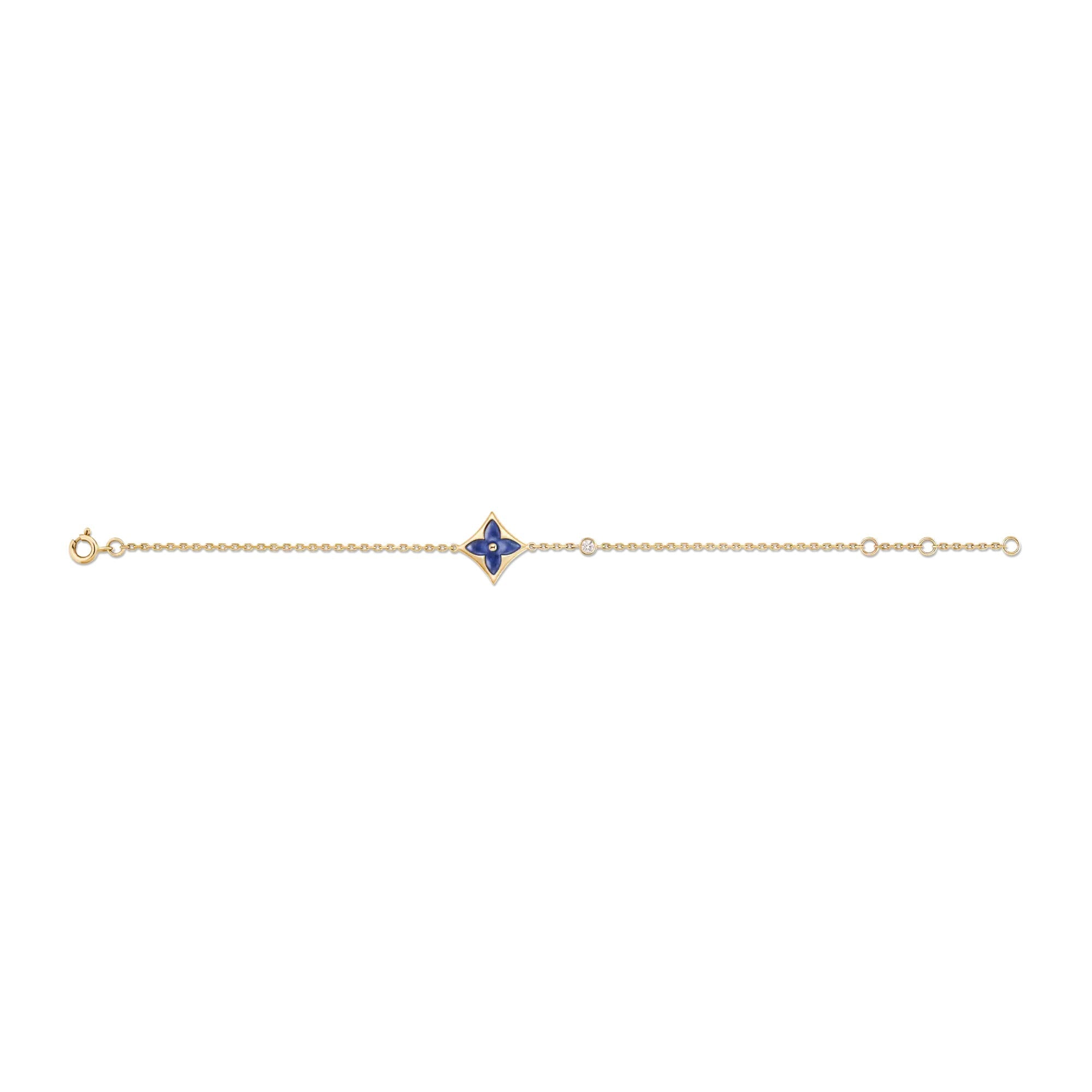 Color Blossom BB Star Bracelet, Yellow Gold, Sodalite and Diamond