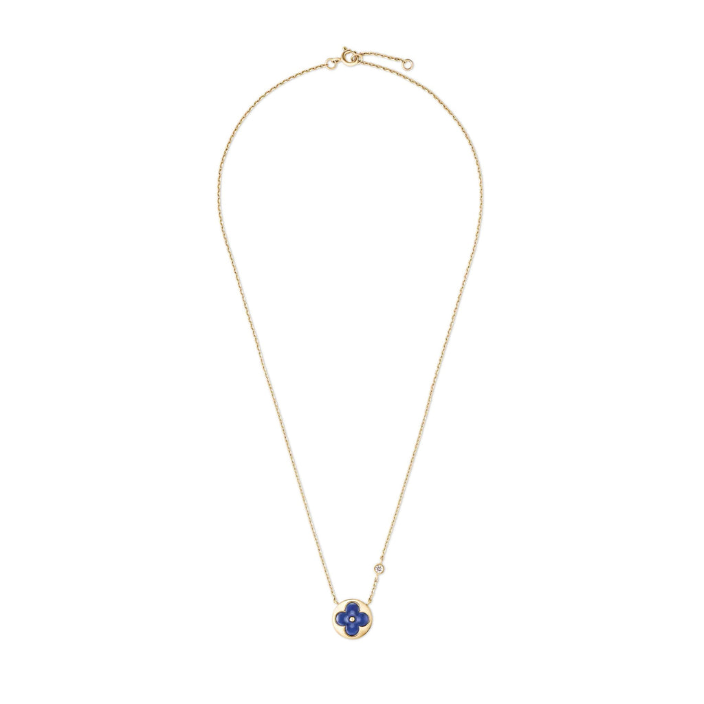 Color Blossom BB Sun Pendant, Yellow Gold, Sodalite and Diamond