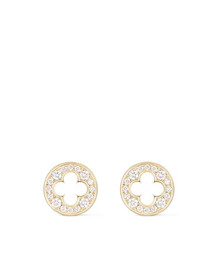Empreinte Ear Studs, Yellow Gold and Diamonds