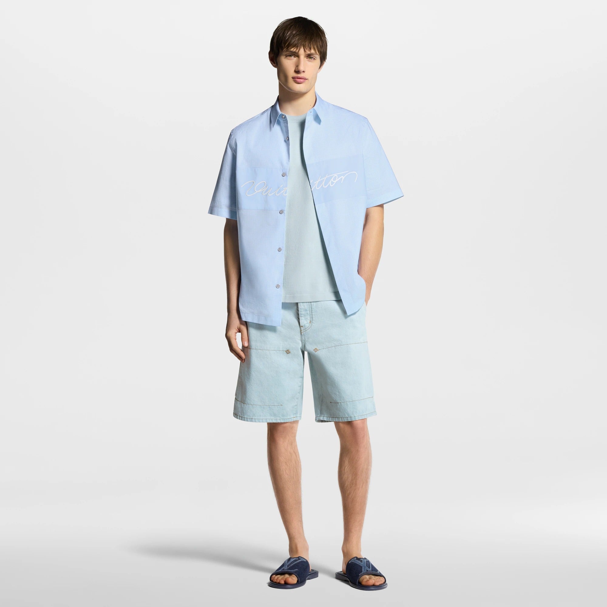 Embroidered Signature Short-Sleeved Shirt
