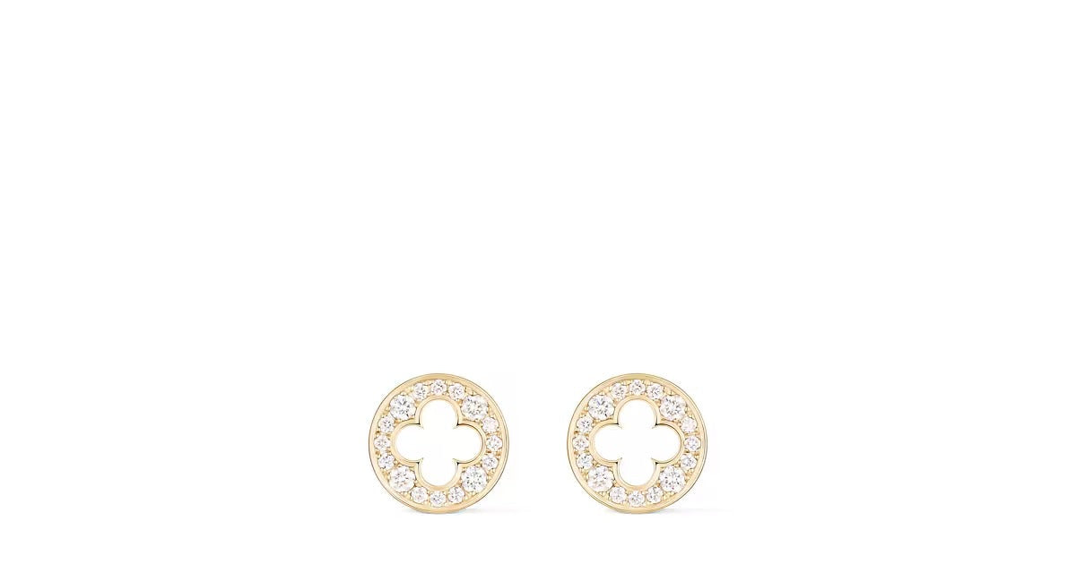 Empreinte Ear Studs, Yellow Gold and Diamonds