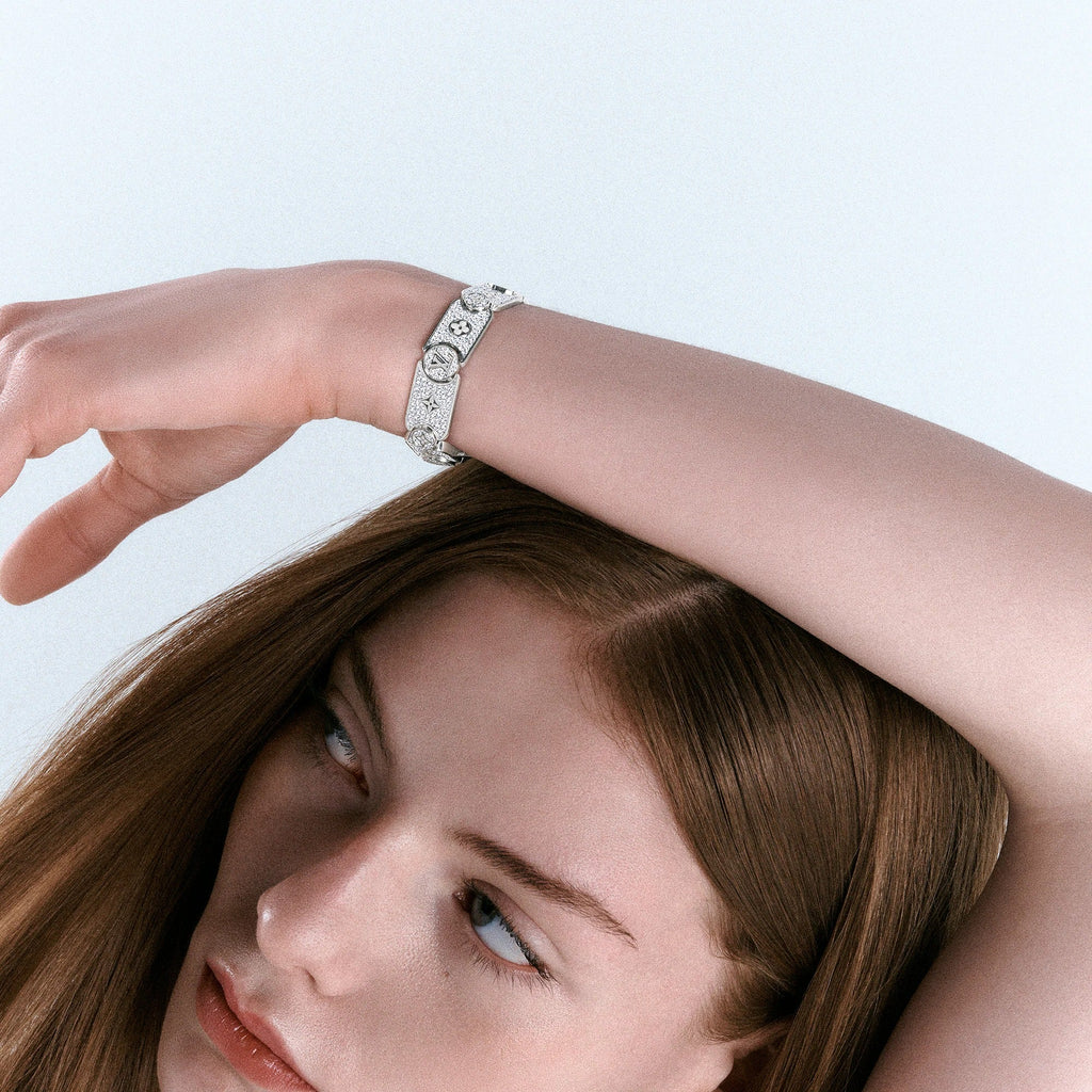 Les Gastons Vuitton Masterpiece Gourmette Bracelet, White Gold and Diamonds