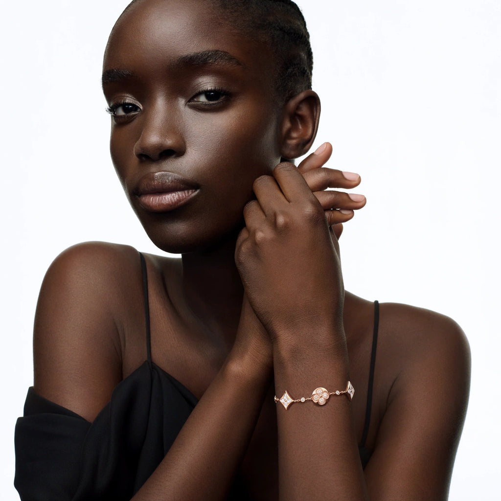Color Blossom BB Star and Sun Multi-Motif Bracelet, Pink Gold, White Mother-of-Pearl and Diamonds
