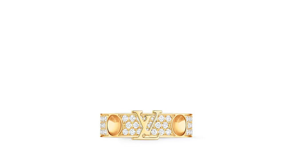Empreinte Medium Ring, Yellow Gold and Diamonds