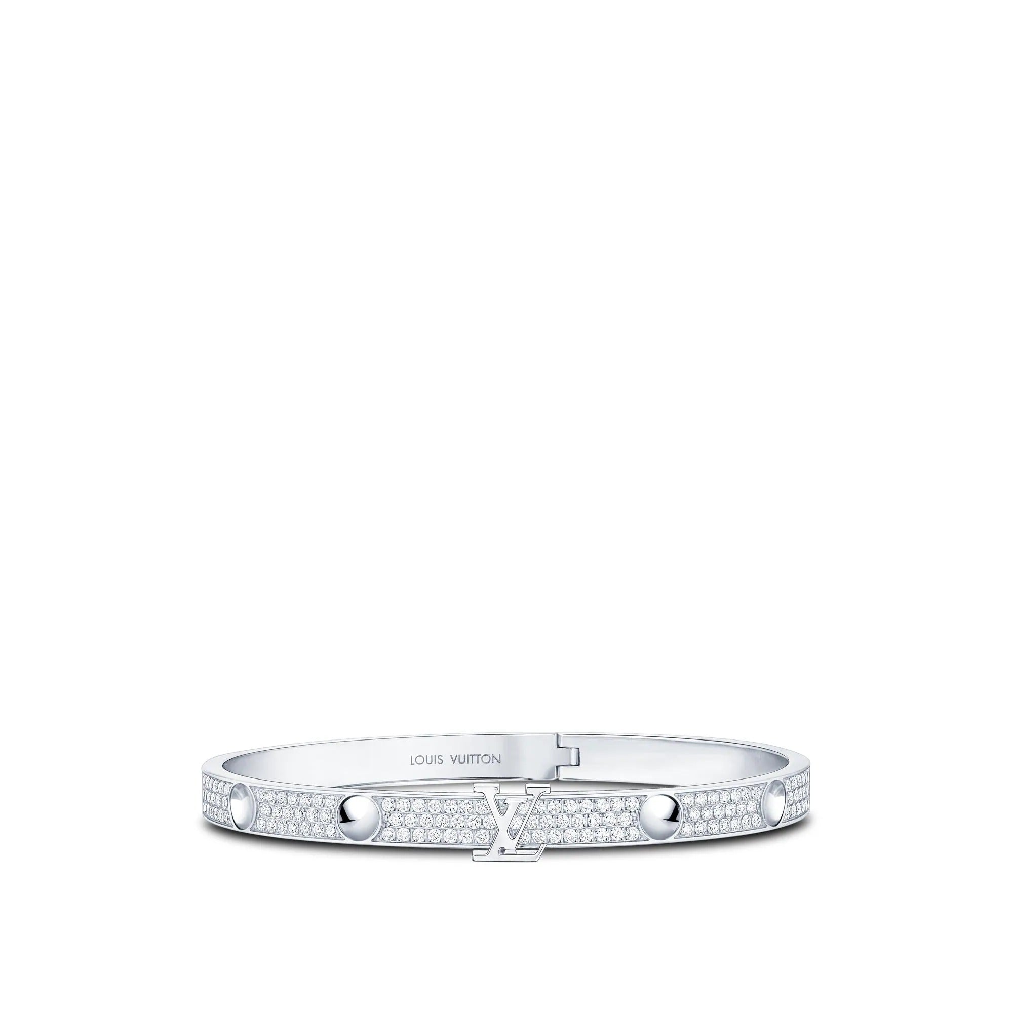 Empreinte Medium Bangle, White Gold and Diamonds