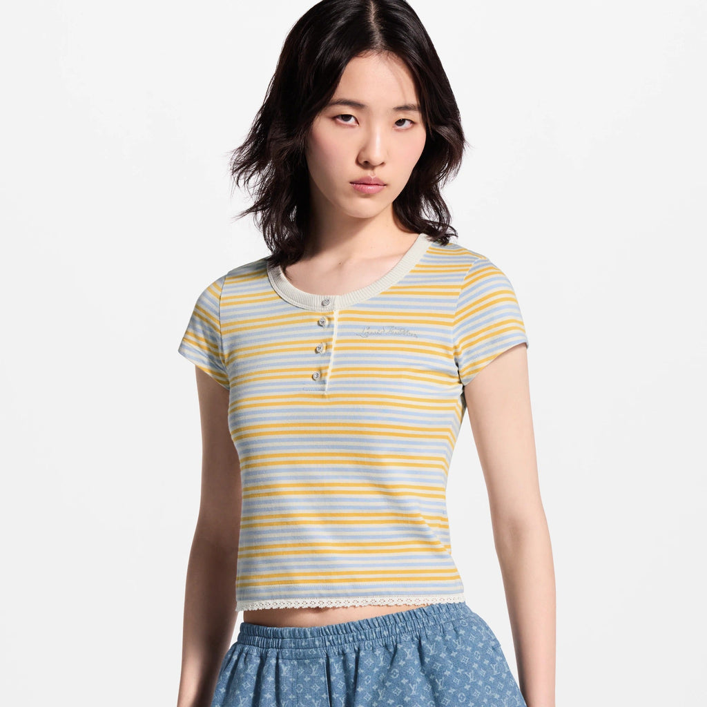 Striped Jersey Henley T-shirt