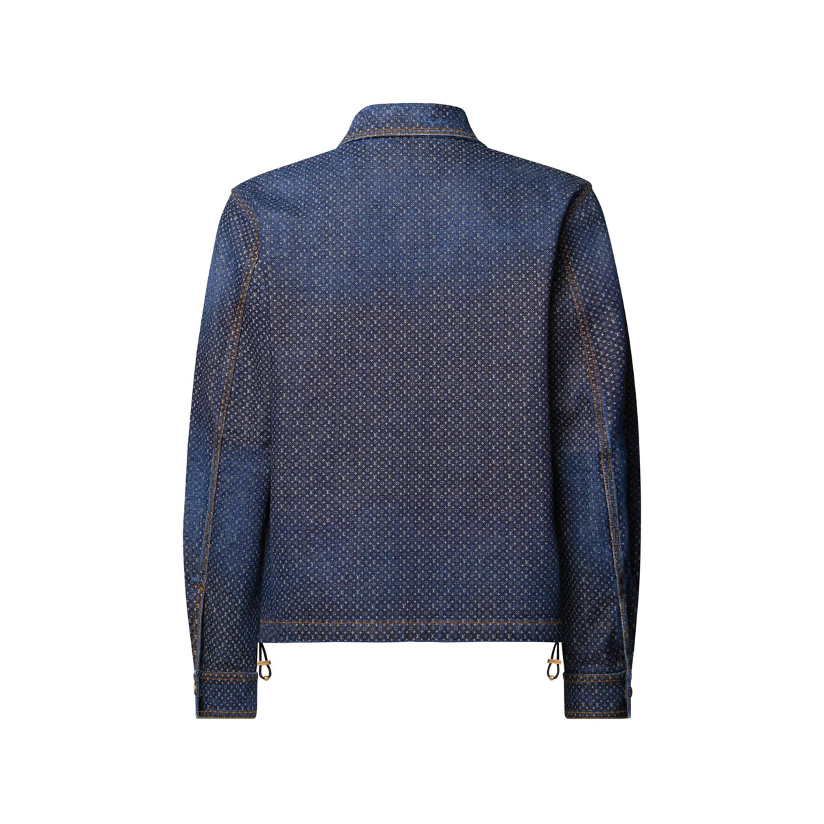 Reflective Nanogram Zippered Denim Jacket