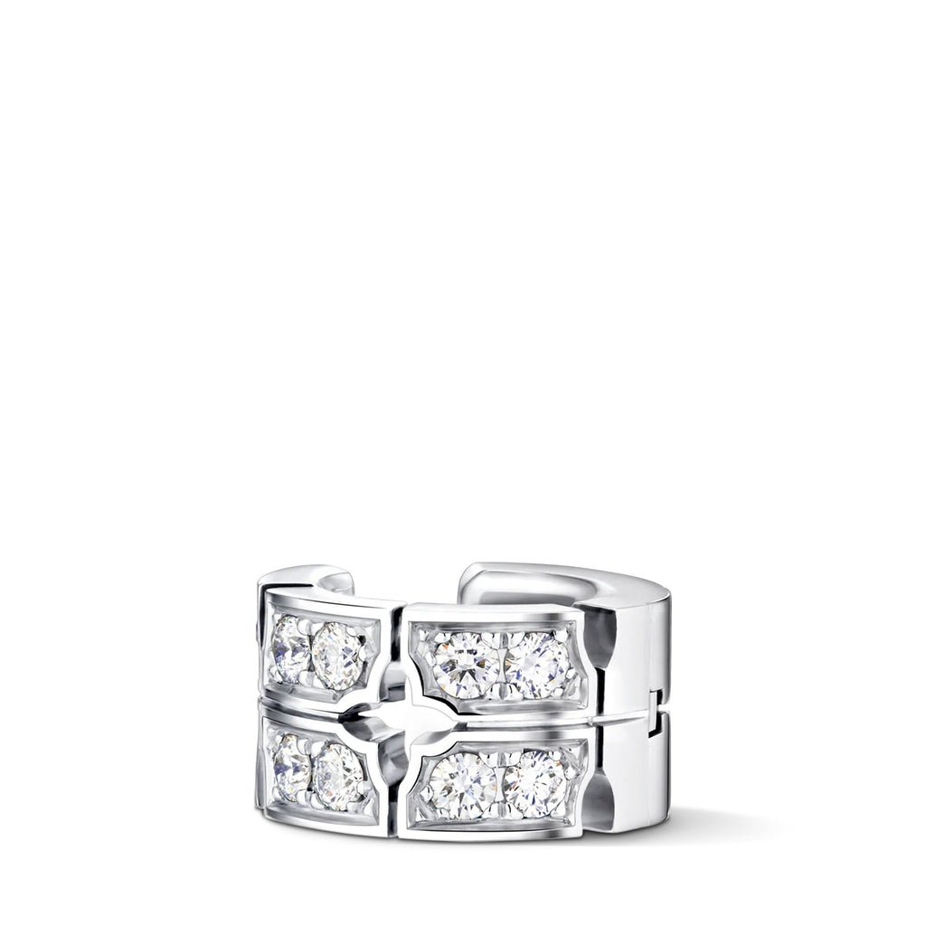 Tumbler Earcuff, White Gold and Diamonds